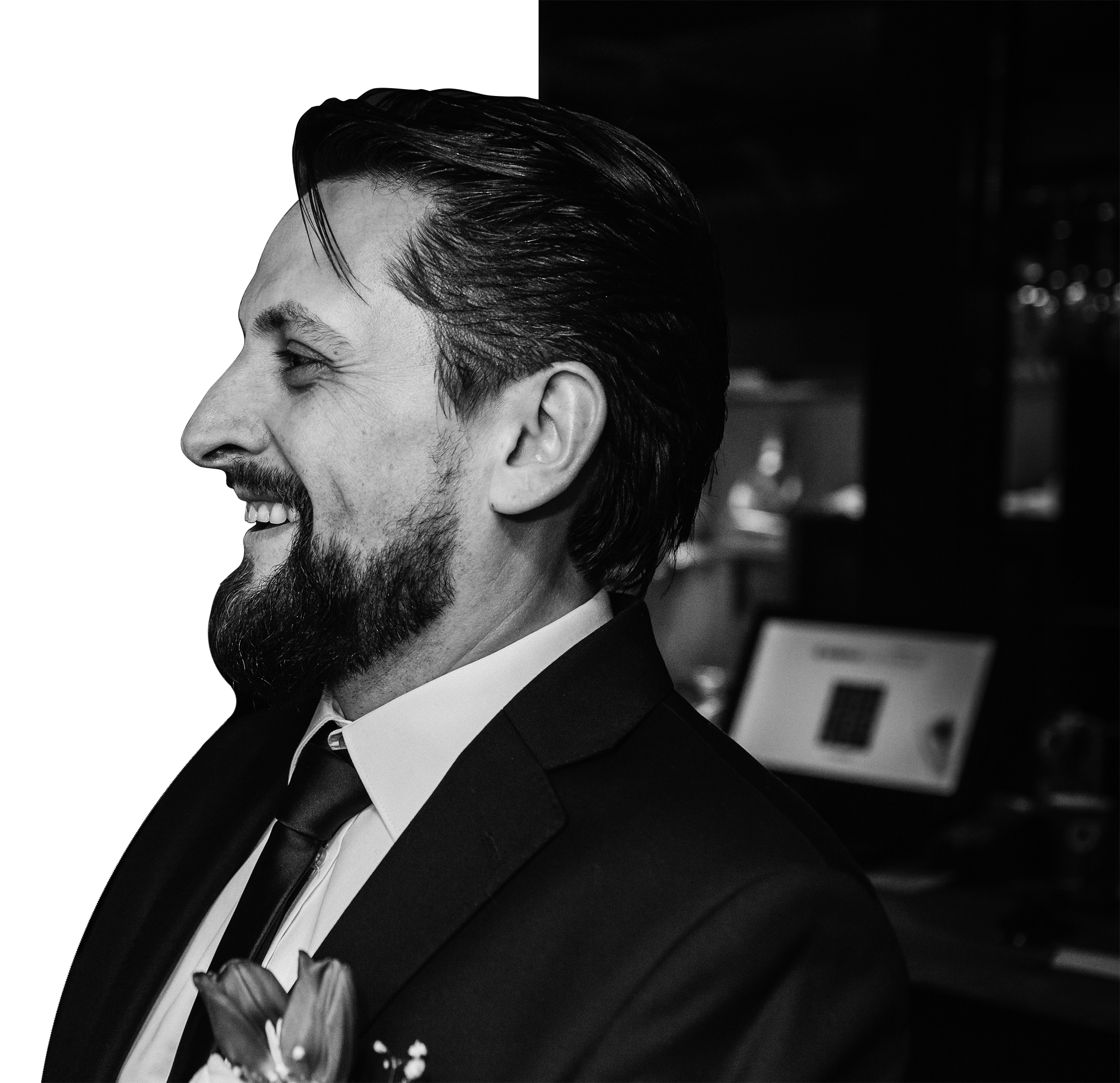 Twarz mężczyzny w garniturze